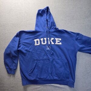 Old Varsity Duke University Hoodie Blue Devils Pullover Sweatshirt 2XL Blue